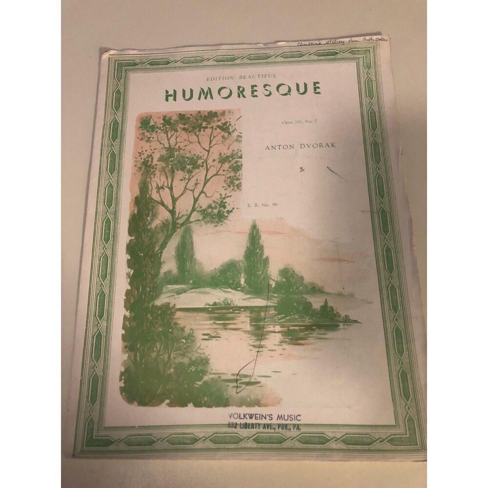 Vintage Sheet Music Edition Humoresque Opus 101 No. 7 Anton Dvorak